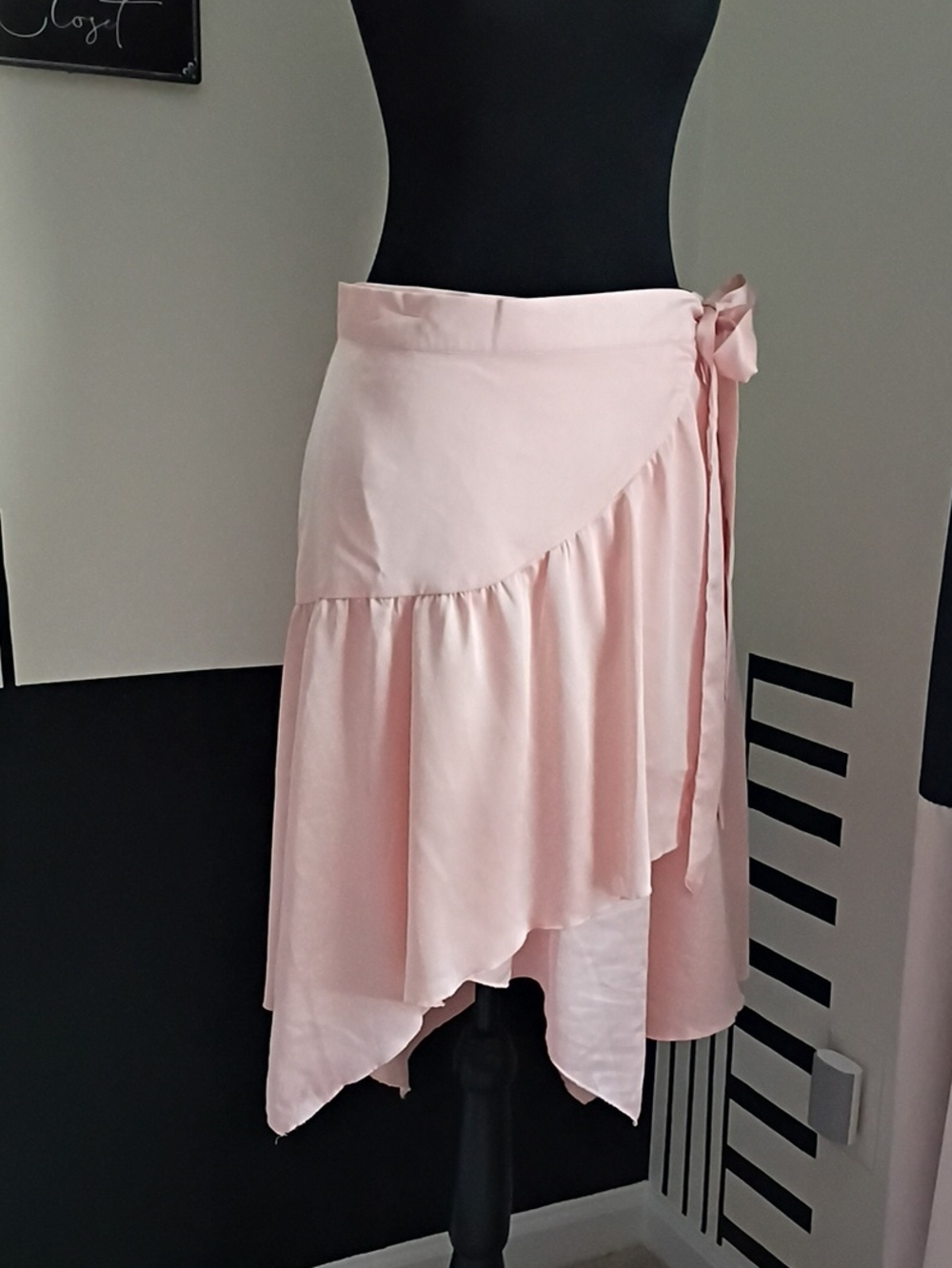 VENUS Blush Pink Asymmetrical Wrap Skirt